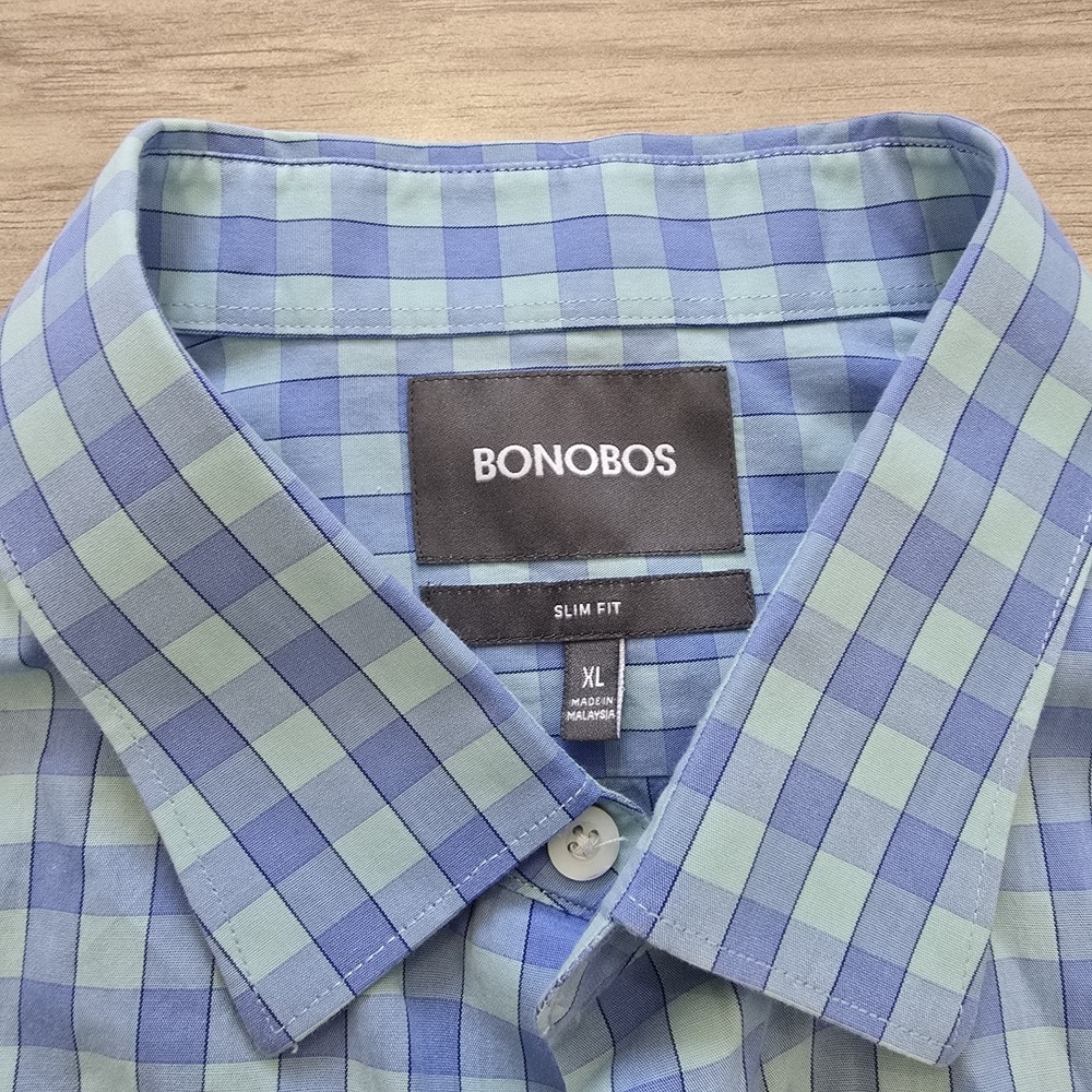 Bonobos Button Shirt Mens XL Slim Fit Blue Long Sleeve - Picture 5 of 9